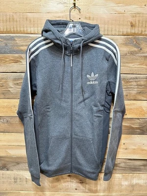 Adidas Originals Men's Curated Full Zip Hoodie BK1413 - DGrey/White, D3(C528T) - Image 1 of 3