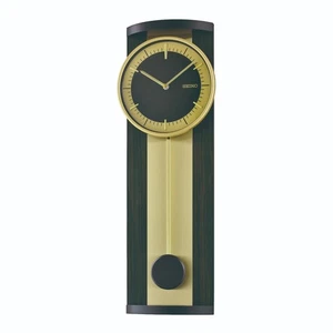Seiko Timeless Black & Gold Wooden Pendul Clock QXC244G - Bild 1 von 3