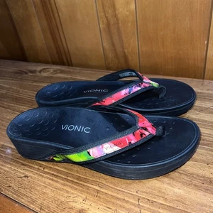 Vionic High Tide Red /Multi Color Sandal Women’s Size 10 Wide - Picture 1 of 6