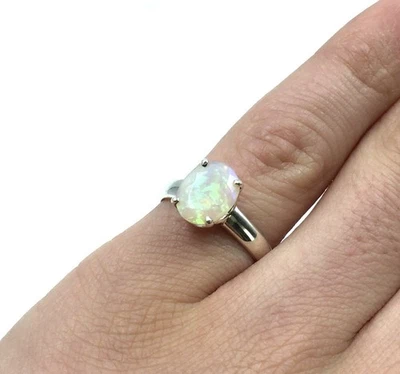 Anello in argento 925 1,82 ct opale gioiello opale pregiato massiccio... - Immagine 1 di 4