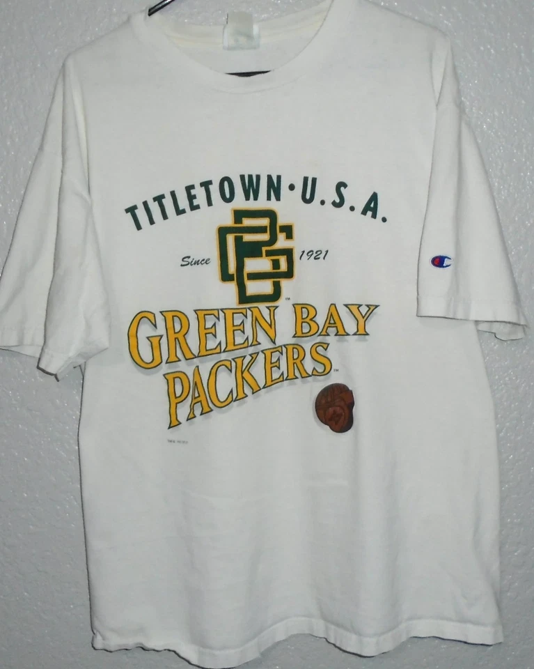 Camiseta Vintage 1996 Green Bay Packers Titletown Champion XL Foto 1 de 2
