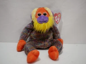 TY Beanie Babys 8 Zoll Bananen Affe Pavian lila Batik Orang-Utan Plüsch - Bild 1 von 7