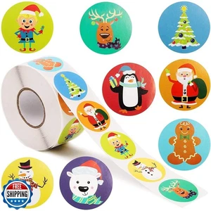 Juvale Weihnachtsaufkleber - 1.000 Stück Stickerrolle mit selbstklebender Runde - Bild 1 von 5