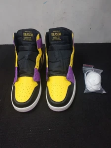 Reason Marke lila/gelb tropfen Smiley hohe Schuhe Herren US Größe 10 - Bild 1 von 10