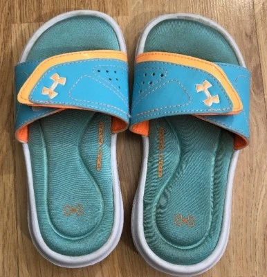 Sandalias UNDER ARMOUR Bebé Niño Pequeño Talla 11K Naranja Y Verde S1-26 Foto 1 de 3