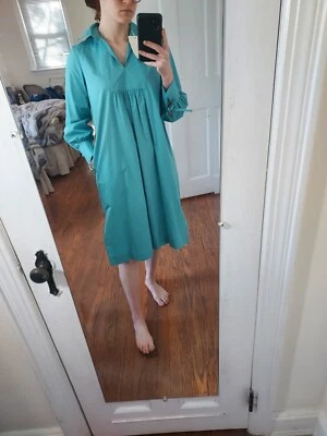 Max Mara Sky 蓝色棉质府绸迷笛连衣裙 0 码女式全新带标签 — 第 1/4 张图片