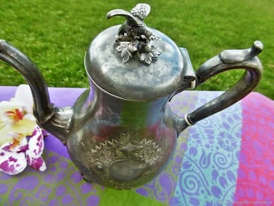 ANCIENNE THÉIÈRE ÉTAIN  EAGLE MARQUE SCHEFFIED XX ÈME SIÈCLE ANGLETERRE DÉCO  - Photo 1/4