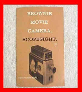 KODAK BROWNIE MODEL SCOPESIGHT 8MM MOVIE CAMERA OWNERS MANUAL 8 MM - Picture 1 of 2