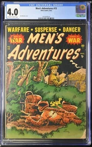 Men's Adventures #15 CGC 4.0 1952 CUBIERTA DE JOE MANEELY, ATLAS COMICS 1952! - Imagen 1 de 2