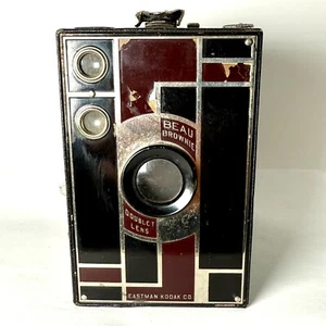Kodak No-2 Beau Brown Brownie Camera Art Deco Doublet Lens Works READ - Picture 1 of 10