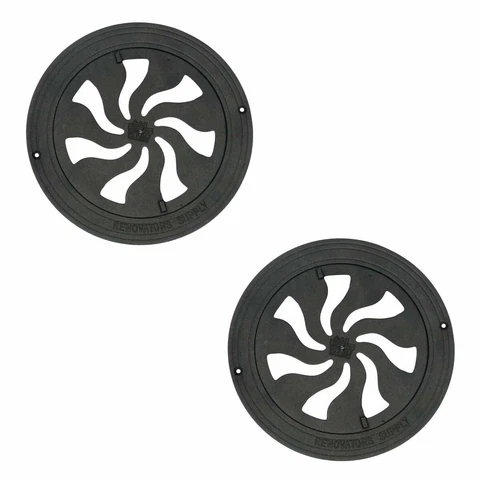 2 Round Heat Register Wall Floor Vent Grate Cast Aluminum 8" Cover