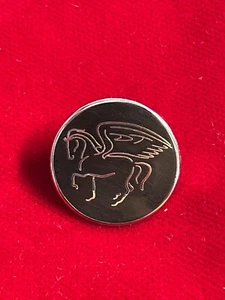 Pegasus Winged Horse Black Enamel Silver Tone Tie Lapel Pin Fantasy Mythical - Picture 1 of 2