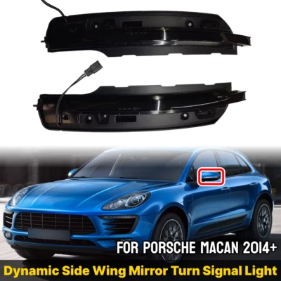 2x Lámparas de señal de giro de espejo retrovisor lateral dinámico ahumado para Porsche Macan 95B 2014 Foto 1 de 4