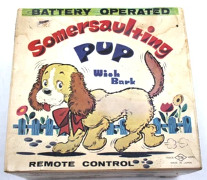 Vtg Remote Control Battery Operated Somersaulting Pup with Bark TN Made In Japan - Picture 1 of 9