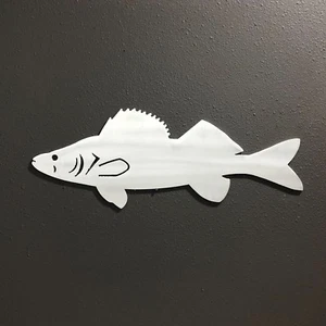 Walleye ALUMINUM Metal Wall Art Skilwerx 14 X 5 Nautical - Picture 1 of 2