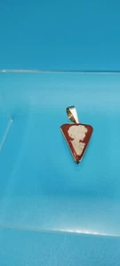 Italy Signed MIMI SU 14K Yellow Gold Carved Shell Cameo Medium 1" Pendant - Picture 1 of 6