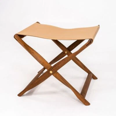 2021 Carl Hansen KK87830 Propeller Stool by Kaare Klint Leather w Smoked Oil Oak - Image 1 of 4