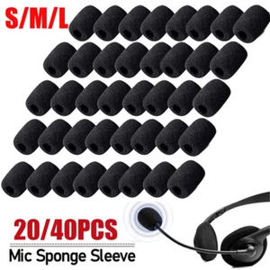 20/40PC Microphone Windscreen Sponge Cover Headset Mic Foam Cover for Gooseneck - Picture 1 of 14