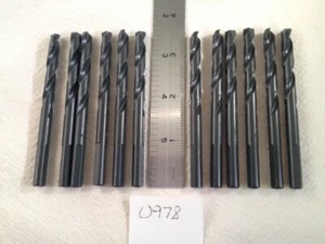 12 NEW 1/4" HIGH SPEED DRILL BITS  3-1/2" OVERALL LENGTH. USA MADE HSS.  {U978} - Picture 1 of 2