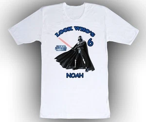 Star Wars Darth Vader Personalized Custom Birthday Shirts in 8 Different Colors - Picture 1 of 11