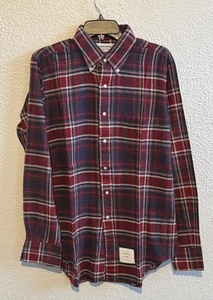 CAMISA HOMBRE THOM BROWNE MANGA LARGA ABOTONADA TALLA 3 FRANELA ALGODÓN CUADROS NUEVA SIN ETIQUETAS - Imagen 1 de 8