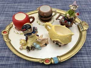 Vintage Disney Snow White & 7 Seven Dwarves w/ Box Miniature Tea Set Dopey - Picture 1 of 9