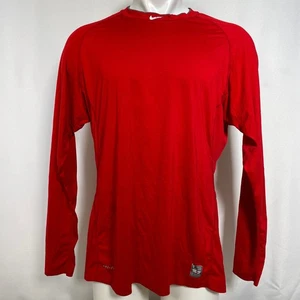 Nike Pro Combat Dri-FIT Red Long Sleeve Fitted Compression Shirt Top Men's XL - Picture 1 of 13