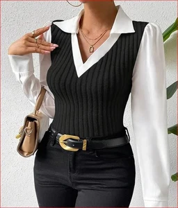 Damen Pulover/Blusenset zwei in einem Gr. XL 40/42 eventuelle 44 - Bild 1 von 6