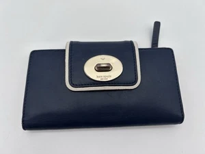Kate Spade Women’s Navy Blue Hampton Stacy Wallet Clasp Billfold - Picture 1 of 11