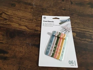 U Brands Silicone Cord Bands 6 Ct Flexible Material - Picture 1 of 5