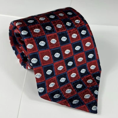 Corbata de seda PFIZER novedad roja azul gráfico a cuadros AOP Big Pharma Foto 1 de 4