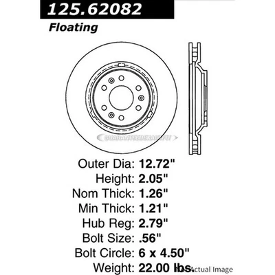 Disco de rotor de freno delantero centrado para Cadillac SRX 2004-2009 Foto 1 de 3
