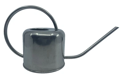 Bico longo de aço inoxidável para jardim regador de flores prata pequeno simples - Imagem 1 de 4