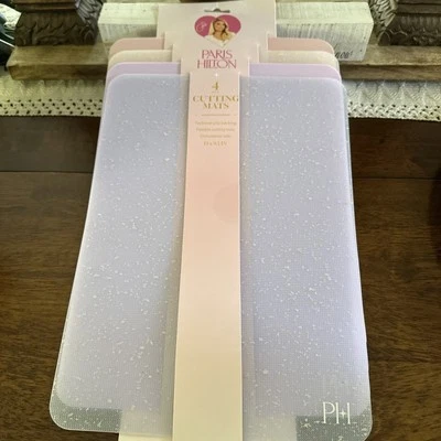 Новый с Ярлыками PARIS HILTON дизайнерский 4 шт пастельные коврики для резки 13 x 9,5 без скольжения захват назад - Изображение 1 из 4
