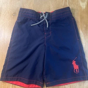 Polo Ralph Lauren Boys Shorts Medium 10-12 Red Big Pony Board Swim Trunks Youth - Picture 1 of 5