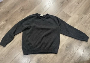 LL Bean Pullover Herren XL Tall 100% Lammwolle anthrazit grau V-Ausschnitt Pulli - Bild 1 von 8