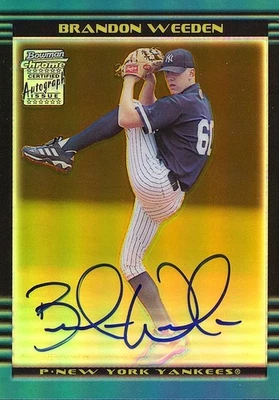 Brandon Weeden 2002 Bowman Chrome GOLD Auto Autograph Yankees OSU Cowboys - Image 1 of 2