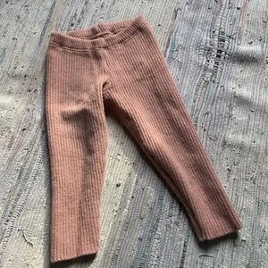 Disana Pants 2-3 100% Wool Leggings Pink Rose Ribbed Thick Warm Germany Boy Girl - Picture 1 of 5