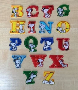 ALPHABET LETTERS EMBROIDERED IRON ON BADGE SEW ON PATCH SNOOPY A-Z APPLIQUE - Picture 1 of 35
