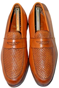 MEN'S SHOES, ALLEN EDMONDS, WOVEN VAMP, LAKE BLUFF LOAFERS, BROWN, SIZE 10 D - Picture 1 of 12