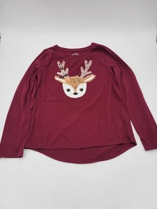 Girl's Cat & Jack Flip Sequin Deer Long Sleeved T-shirt Size L 04-1681-23 - Picture 1 of 5