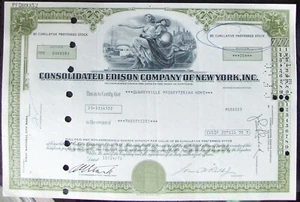 Stock certificate Consolidated Edison of NY Payee QUARRYVILLE PRESBYTERIAN HOME - Picture 1 of 2