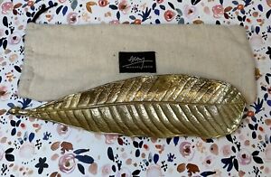 Michael Aram Gold Leaf Snack Cookies Crackers Plate Tray Dish