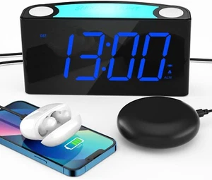 Extra Loud Alarm Clock with Bed Shaker Vibrating Alarm Clock for Heavy Sleepers - Picture 1 of 7