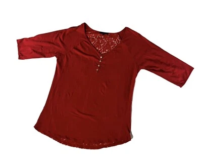 Camisa para mujer Earl Jean de encaje con espalda manga 3/4 XL Foto 1 de 3