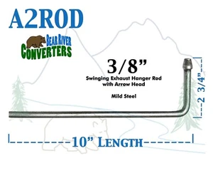A2HANGER Exhaust Hanger Southern J Hook 3/8" Arrow Head Rod - Picture 1 of 1
