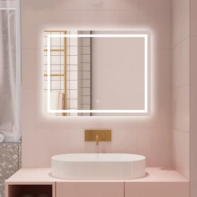 Specchio da bagno con LED|Rettangolo|Disappannamento|Touch|Memoria - Immagine 1 di 4