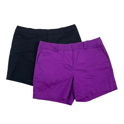 Lot of 2 Worthington Modern Fit Chino Shorts Size 6 Purple Black Stretch - Image 1 of 4