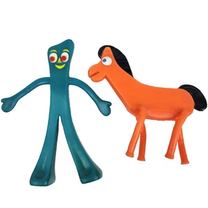 Gumby & Pokey Bendable Toy Figures Vintage Trendmasters 5.74 Horse 4.5" TV Retro - Picture 1 of 9