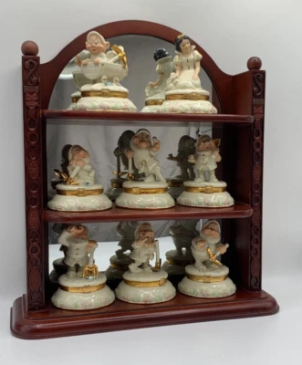 LENOX DISNEY Snow White & The Seven Dwarfs Trinket Box Set of 8 W/ Charms & Rack - Image 1 of 4